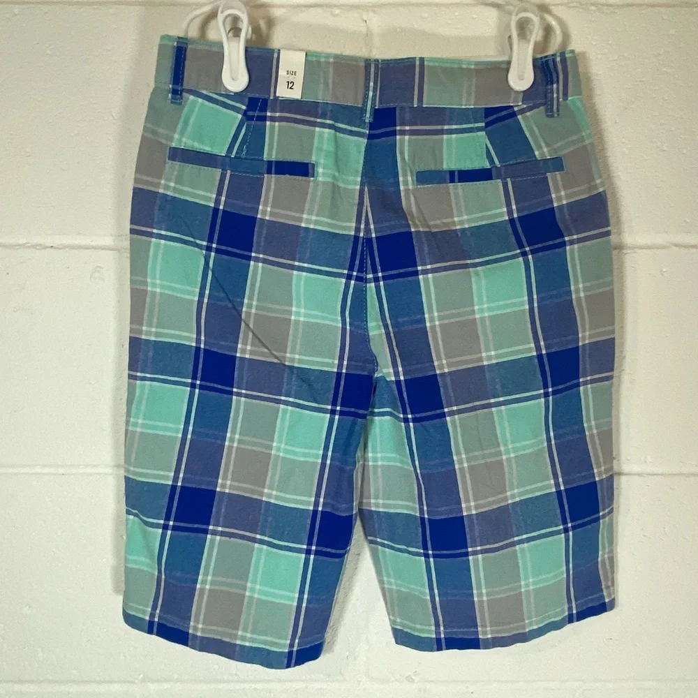 Children's Place Blue and Aqua Plaid Shorts